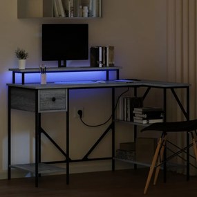 vidaXL Γραφείο Γκρι sonoma 120 x 79 x 86.5 εκ. Επεξεργασμένο ξύλο