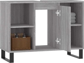 vidaXL Ντουλάπι Μπάνιου Γκρι Sonoma 80 x 33 x 60 εκ. από Επεξεργ. Ξύλο