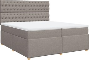 vidaXL Κρεβάτι Boxspring με Στρώμα Taupe 200x200 εκ. Υφασμάτινο