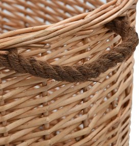 vidaXL Καλάθι Καυσόξυλων με Λαβές Μεταφοράς 78x54x34 εκ. Φυσική Ιτιά