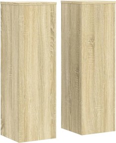 vidaXL Βάσεις Φυτών 2 Τεμ. Sonoma Δρυς 25x25x80 εκ. Επεξεργασμένο Ξύλο