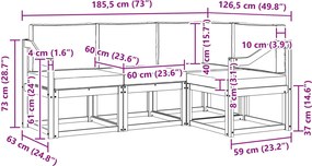 vidaXL Σειρά Καναπέ Εξωτερικού με μαξιλάρι 4 pcs Λευκό και Μπεζ