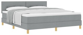 vidaXL Κρεβάτι με Στρώμα Σπαστό Ανοιχτό Γκρι 180x200 εκ. Ύφασμα