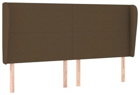 Κεφαλάρι με Πτερύγια Σκούρο Καφέ 183x23x118/128 εκ. Υφασμάτινο 3117693
