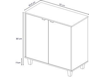 Μπουφές SOLIS Λιβόρνο δρυς / Ανθρακί 90x45x90