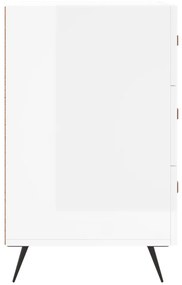 vidaXL Κομοδίνο Γυαλ. Λευκό 40 x 40 x 66 εκ. από Επεξεργασμένο Ξύλο