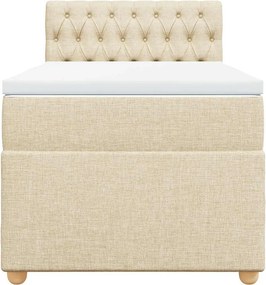 vidaXL Κρεβάτι Boxspring με Στρώμα Κρεμ 80 x 200 εκ. Υφασμάτινο