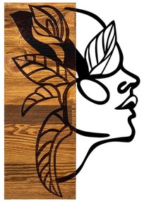 Διακοσμητικό τοίχου Redian pakoworld ξύλο πεύκου σε φυσική απόχρωση με μαύρο μέταλλο 34x3x50εκ