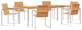 vidaXL Σετ Τραπεζαρίας Κήπου  7 Τεμαχίων Μασίφ Ξύλο Ακακίας