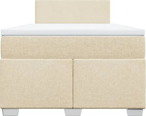 vidaXL Κρεβάτι Boxspring με Στρώμα Κρεμ 120x190 εκ. Υφασμάτινο