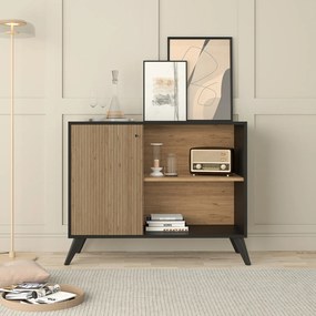 ΜΠΟΥΦΕΣ-ΚΟΝΣΟΛΑ ΜΕΛΑΜΙΝΗΣ KRUDEN HM9442.11 ΜΑΥΡΟ-ΦΥΣΙΚΟ 100x40x78.5Υεκ. (1 Τεμμάχια)