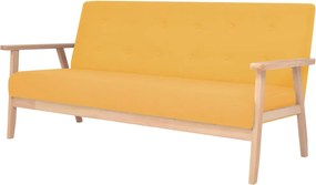 vidaXL Σετ Σαλονιού 3 τεμ. Κίτρινο Υφασμάτινο