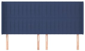 Κεφαλάρι με Πτερύγια Μπλε 203x16x118/128 εκ. Υφασμάτινο - Μπλε