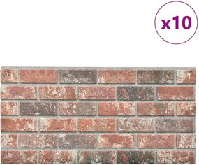 vidaXL Πάνελ τοίχου 10 pcs Σκούρο Καφέ και Γκρι 100 x 50 cm Αφρός EPS