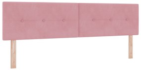 vidaXL κρεβάτι Box Spring με στρώμα  Ροζ Super King Βελούδο
