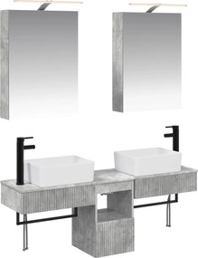 vidaXL Σετ Ντουλαπιών Μπάνιου 5 pcs Γκρι Σκυροδέματος