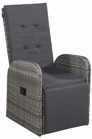 vidaXL Σέτ φαγητού για κήπο 5 pcs Γκρι συνθετικό ρατάν