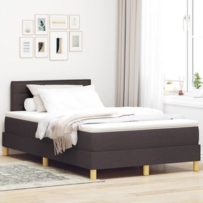 vidaXL Box Spring Κρεβάτι Σκούρο καφέ Ξύλο 120 x 200 cm Ανθεκτικό
