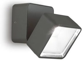 Απλίκα-Σποτ Φωτιστικό Τοίχου LED 7W Ανθρακί 4000K 9x9cm Omega 285511 Ideal Lux 285511