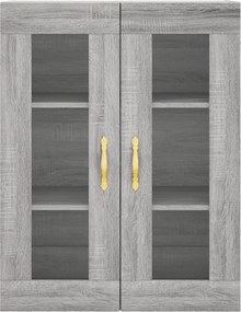 vidaXL Ντουλάπι Γκρι Sonoma 69,5 x 34 x 180 εκ. Επεξεργασμένο Ξύλο