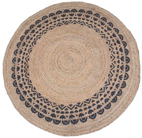 Χαλί Γιούτα MIRANO BLACK &#8211; 150×150 cm 150cm-Στρογγυλό
