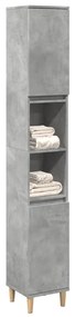 Ντουλάπι Μπάνιου Γκρι Σκυροδέματος 30x30x190 εκ. Επεξ. Ξύλο