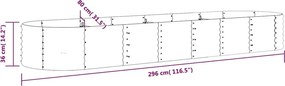 vidaXL Ζαρντινιέρα Ασημί 296x80x36 εκ. Γαλβανισμένος χάλυβας