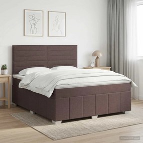 vidaXL Κρεβάτι box spring με στρώμα Σκούρο Καφέ 140 x 200 cm Ύφασμα