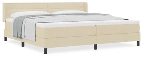 vidaXL Κρεβάτι Box Spring με Στρώμα σε Κρεμ, 200 x 200 εκ - Ύφασμα