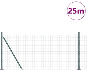 vidaXL Ευρωπαϊκός Φράκτης με 13 Στηρίγματα 0.8x25 μ Γαλβανισμένος Χάλυβας