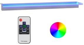 vidaXL Σιντριβάνι Καταρράκτης Πισίνας με RGB LED 108 εκ Ανοξ. Ατσάλι