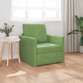 vidaXL Καναπές Κρεβάτι 2-σε-1 Ανοιχτό Πράσινο 74x77x81 εκ. Βελούδο