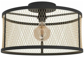 Φωτιστικό Οροφής - Πλαφονιέρα 43603 Dellow 1/E27 Black-Brass Eglo Metal