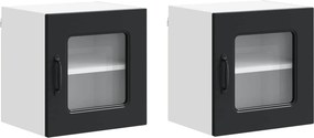 vidaXL Πάνελ πλυντηρίου πιάτων Kalmar 2 pcs Μαύρο Επεξεργασμένο Ξύλο