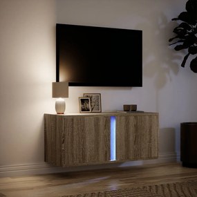 vidaXL Έπιπλο Τοίχου Τηλεόρασης με LED Sonoma Δρυς 80x31x35 εκ.