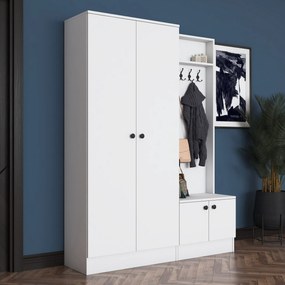 Έπιπλο Εισόδου Λευκό CRUOBA 139.6x37.5x182.8