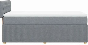 vidaXL Κρεβάτι Boxspring με Στρώμα Ανοιχτό Γκρι 80x200 εκ. Υφασμάτινο