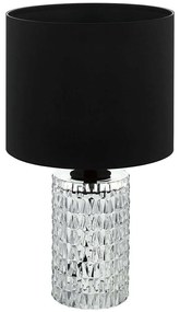 Φωτιστικό Επιτραπέζιο Sapuara 39979 Φ24x42,5cm 1xE27 40W Black-Clear Eglo Ατσάλι,Ύφασμα,Γυαλί