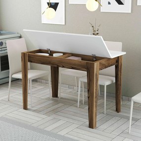 Stewehome Τραπέζι κουζίνας Καρυδιά / Λευκό 110x72x75 cm