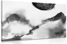 Εικόνα ιαπωνικού πίνακα ζωγραφικής σε ασπρόμαυρο - 120x80