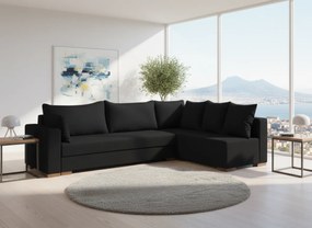 Γωνιακός καναπές Trendy-Αριστερή-265φ 165β εκ.-Μαύρο