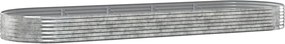 vidaXL Ζαρντινιέρα Ασημί 450x140x36 εκ. Γαλβανισμένος χάλυβας
