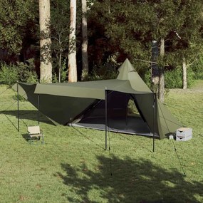 vidaXL Σκηνή Οικογενειακή Tipi 8 Ατόμων Αδιάβροχη Πράσινη Λαδί