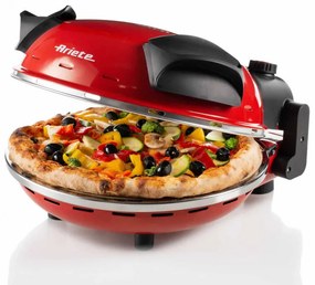 Ηλεκτρικός φούρνος πίτσας Ariete "Pizza in 4 minutes" 0909/10, 1200W, 32 cm, Μέχρι 400C, 5 επίπεδα, Πέτρινη πλάκα, Αντικολλητική επίστρωση, Κόκκινο