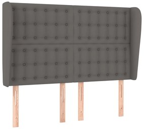 vidaXL Κεφαλάρι με Πτερύγια Γκρι 147x23x118/128 εκ. Συνθετικό Δέρμα