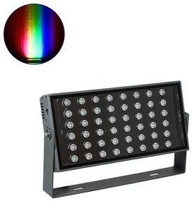 90559 GloboStar® GLOBOSTAR® FLOOD-ZANA 90559 Προβολέας Σποτ Wall Washer LED 100W 8500lm 30° DC 24V Αδιάβροχο IP65 RGBW DMX512 Dimmable - Γκρι Ανθρακί - Μ45.5 x Π28 x Υ10cm - 3 Χρόνια Εγγύηση