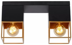 Φωτιστικό Οροφής Lucide 21120-02-30 RIXT Μαύρο Ματ (Black Mat)|Χρυσό Χρώμα (Gold Coloured)