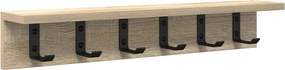 vidaXL Τοίχου Κρεμάστρα Δρύς Sonoma 60 x 10,5 x 10,5 εκ