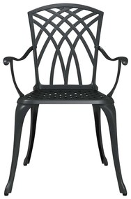 vidaXL Καρέκλα Κήπου 2 pcs Μαύρο 55 x 56.5 x 91εκ Αλουμίνιο