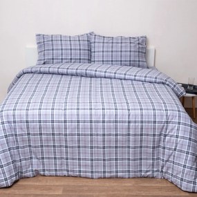 Φανελένια Σεντόνια Μονά (Σετ) Viopros Flannels 2548 Γκρι Γκρι,Γαλάζιο ΧΩΡΙΣ ΛΑΣΤΙΧΟ 165x270